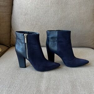 Nine West Navy and Black Ankle Boots